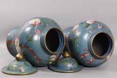 pair of Chinese cloisonné cover jars