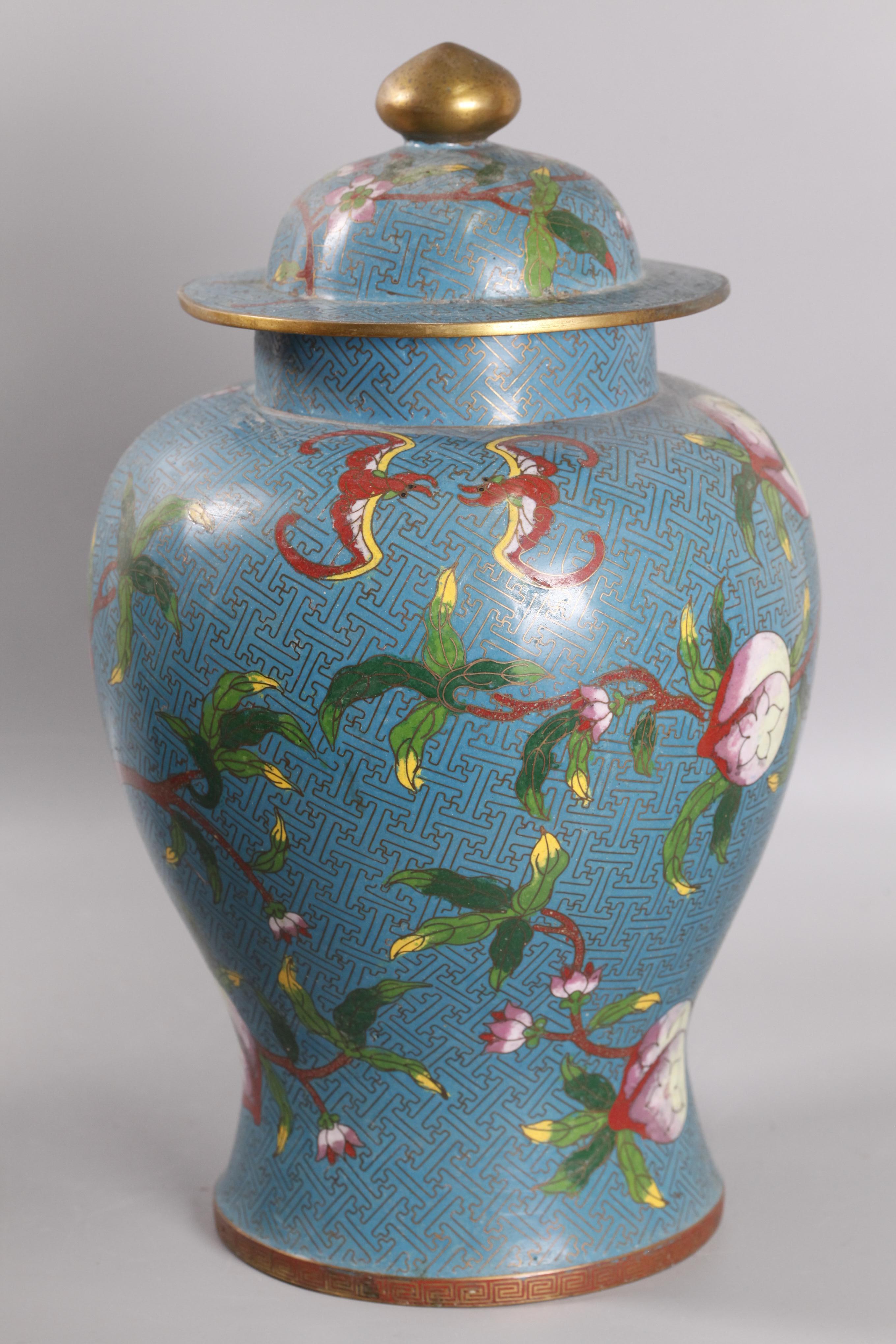 20th Century pair of Chinese cloisonné cover jars For Sale