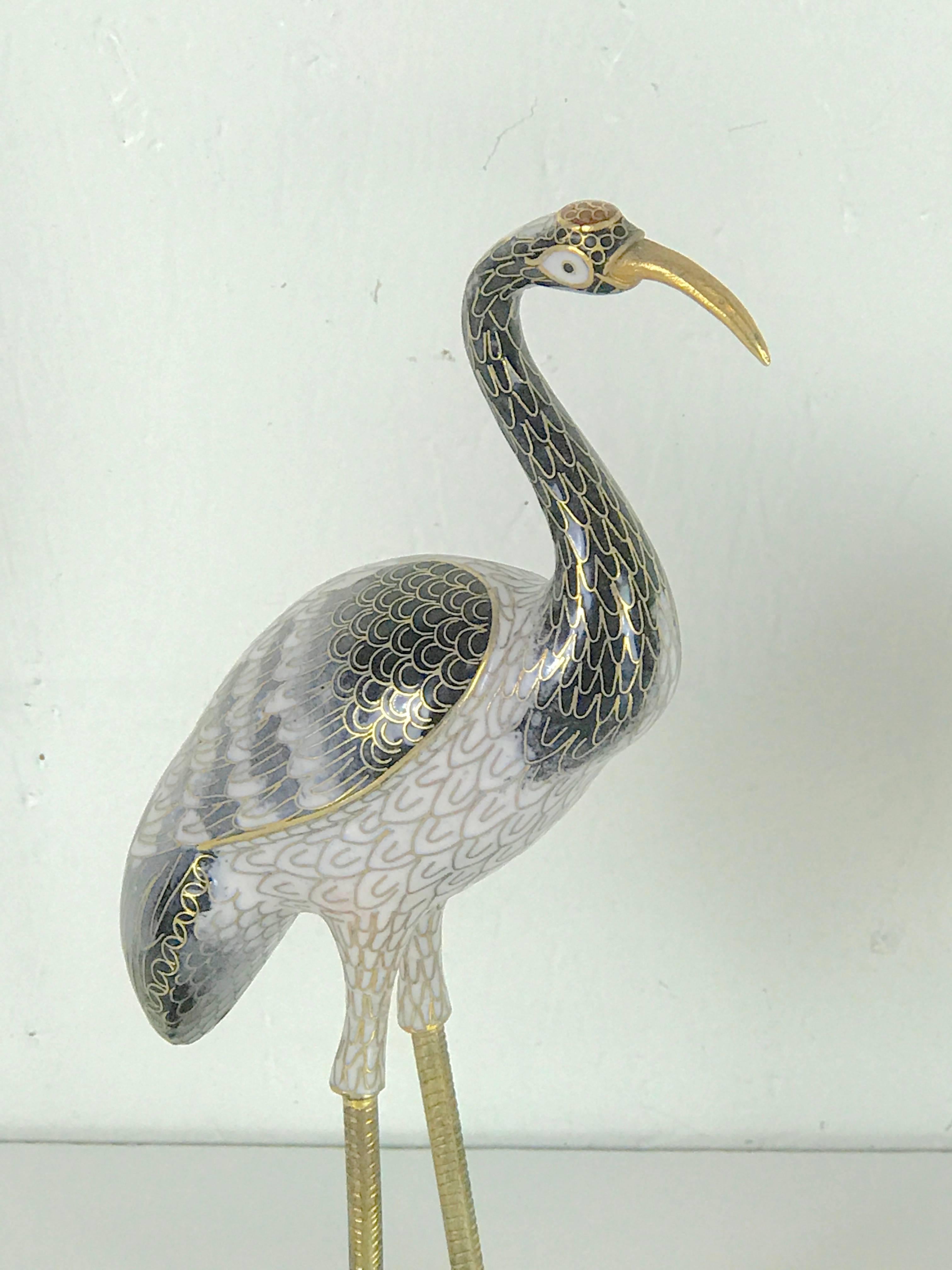Chinese Export Pair of Chinese Cloisonné Cranes For Sale