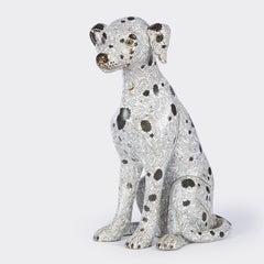 Pair of Chinese Cloisonné Dog Sculptures