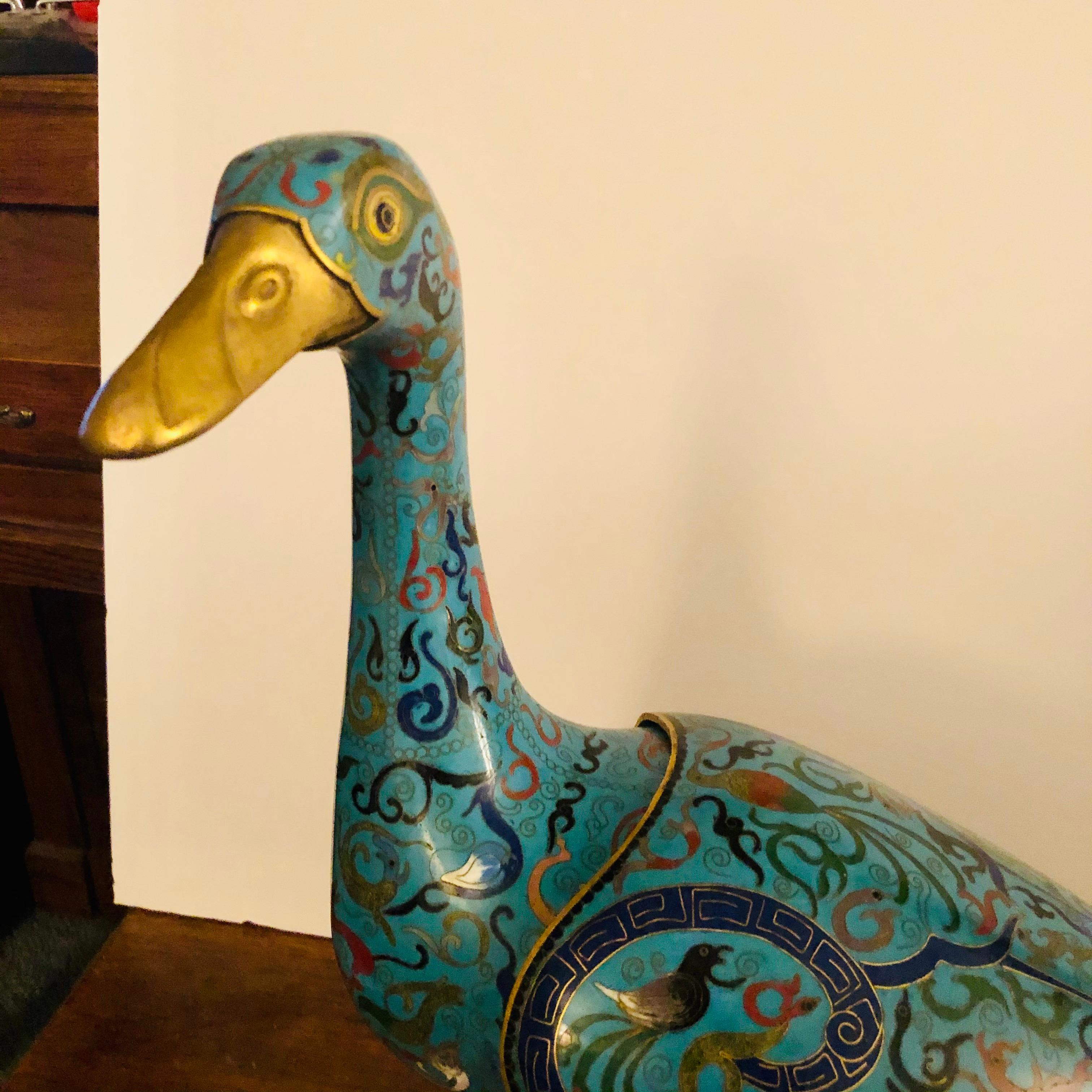 Pair of Chinese Cloisonné Ducks 2
