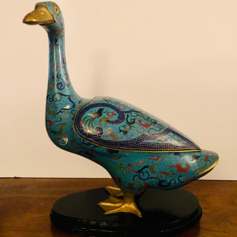 Pair of Chinese Cloisonné Ducks at 1stDibs