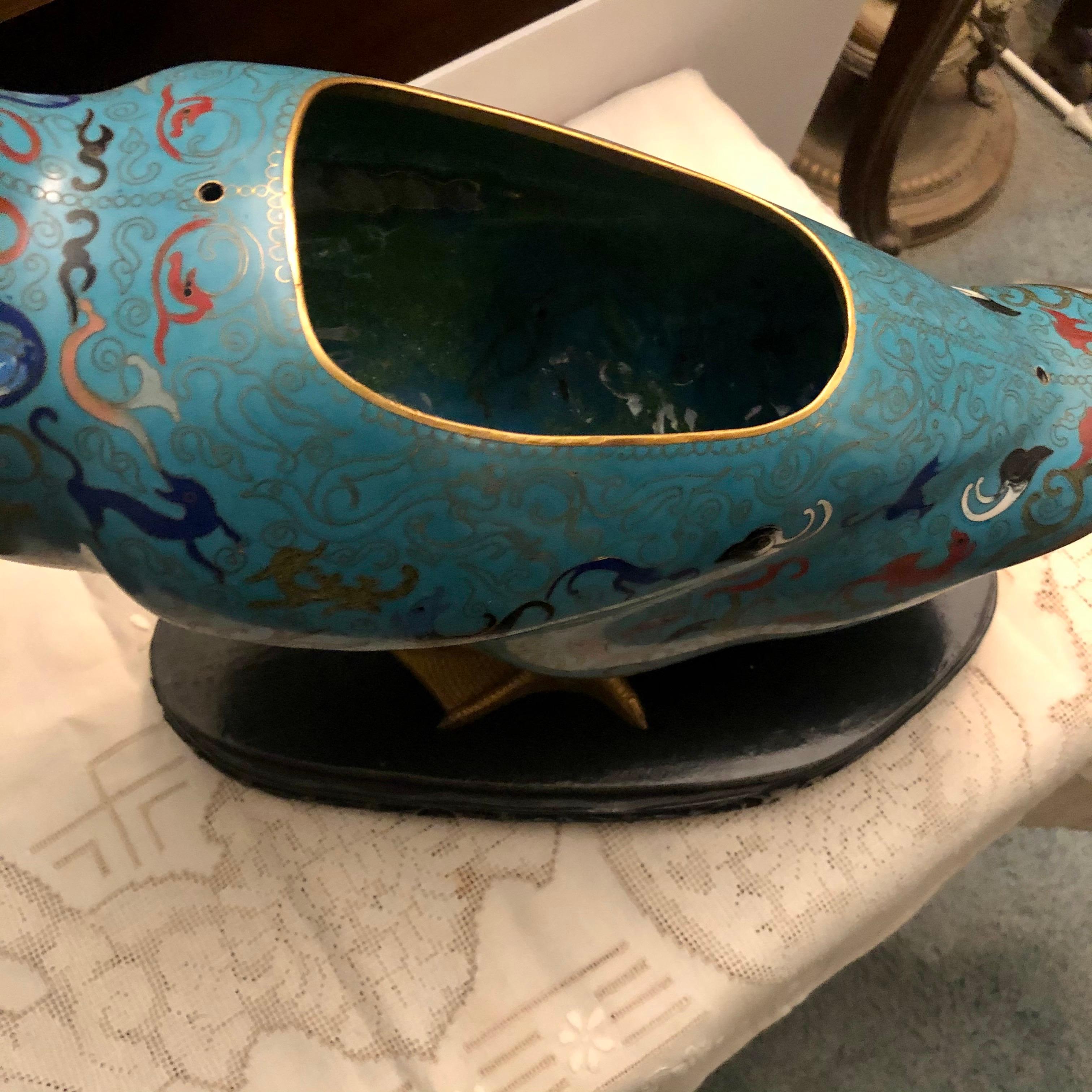 Pair of Chinese Cloisonné Ducks 7