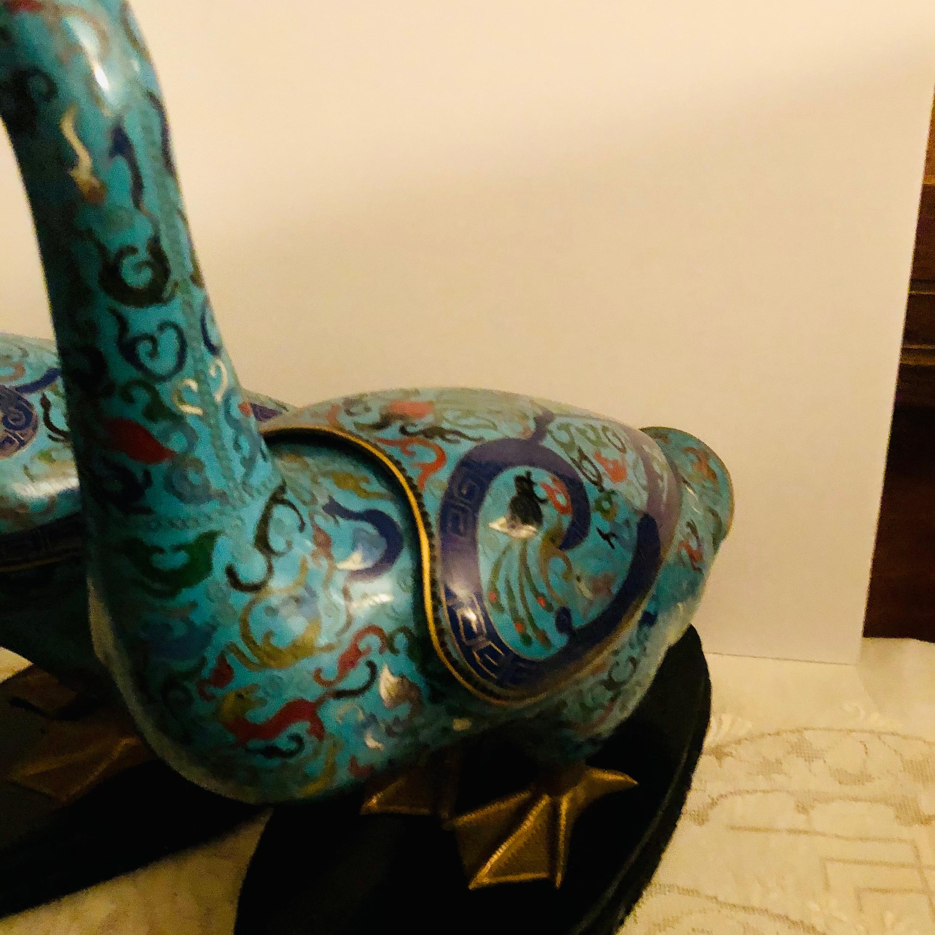 Pair of Chinese Cloisonné Ducks 11