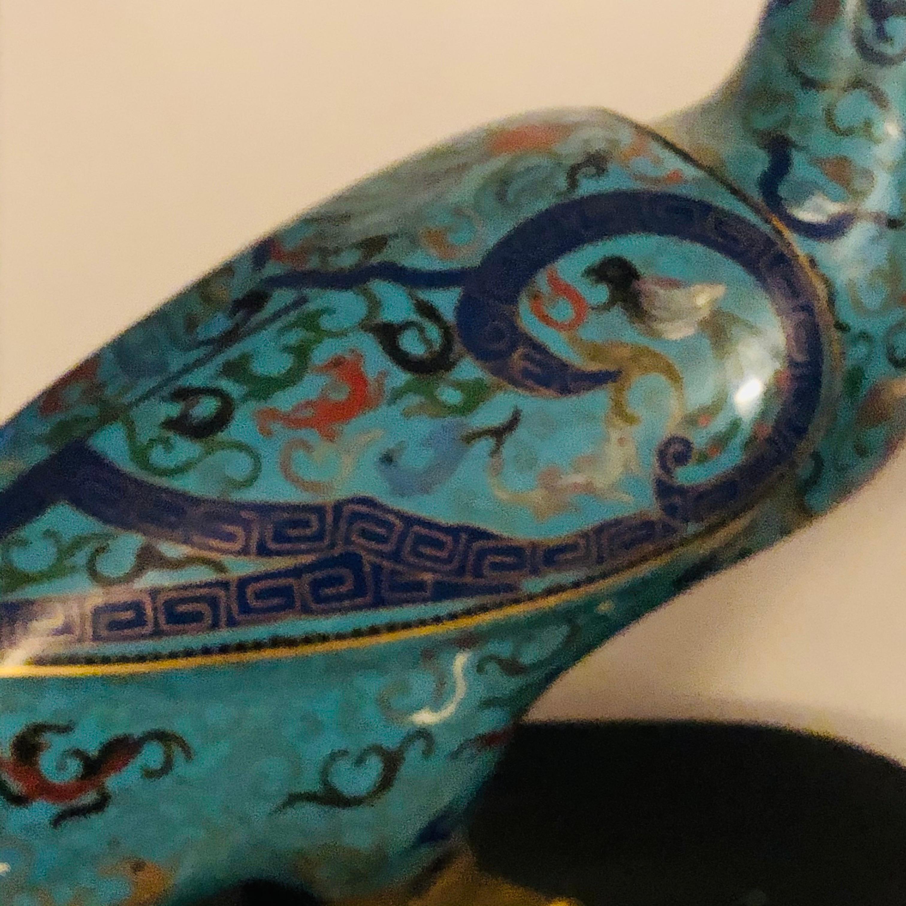 Pair of Chinese Cloisonné Ducks 12