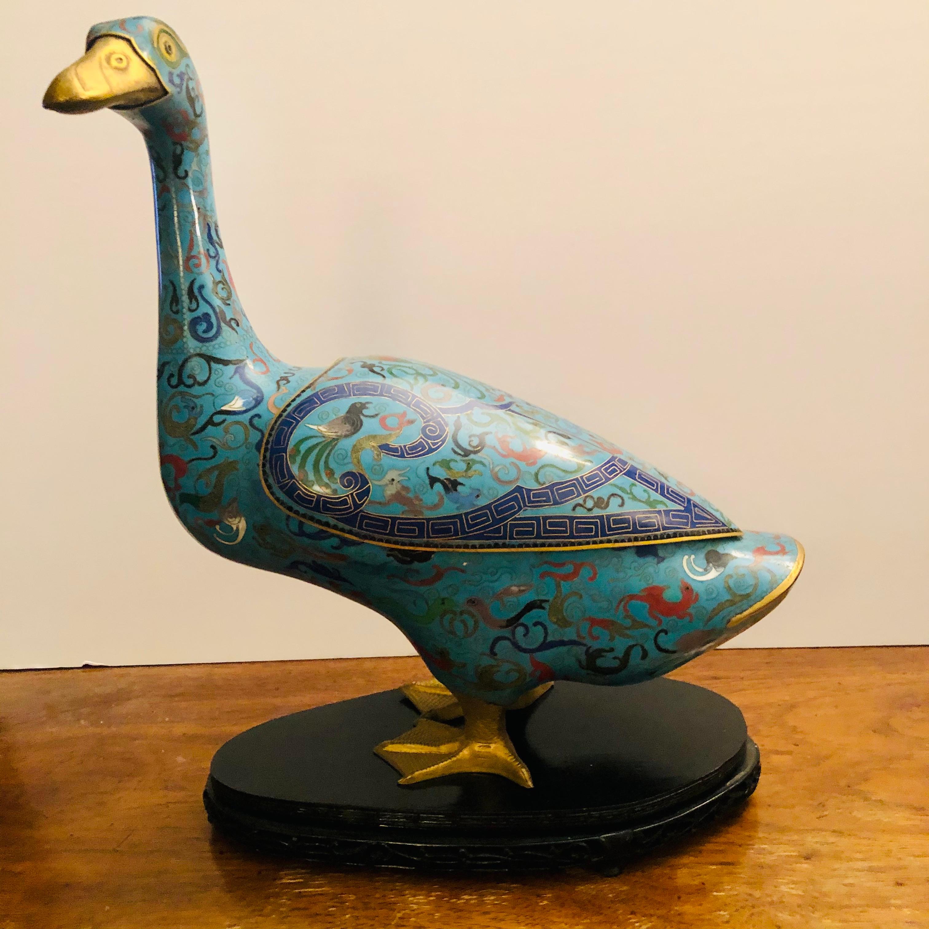 Pair of Chinese Cloisonné Ducks 1