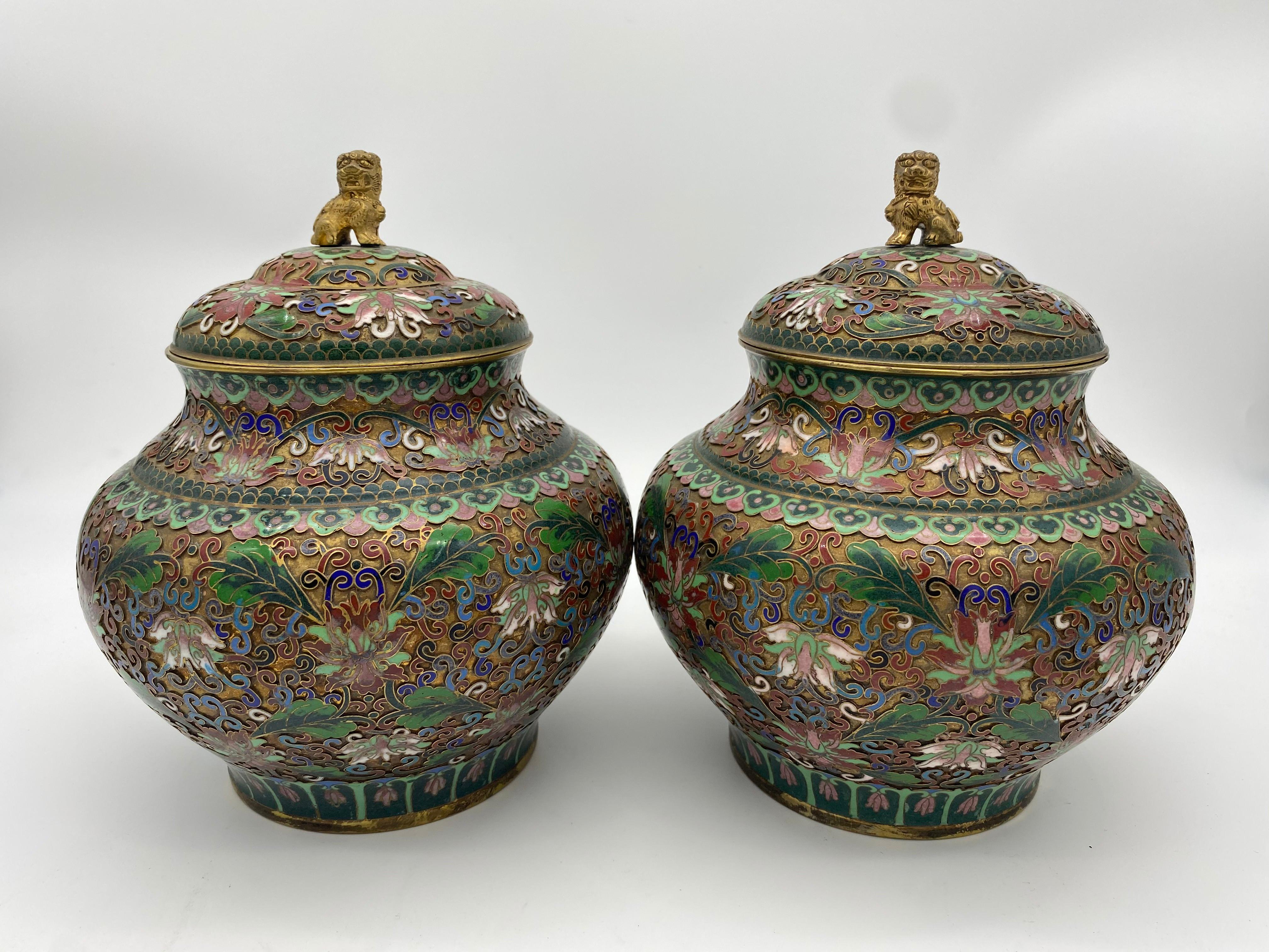 cloisonne jar with lid