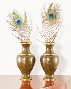 Pair of Chinese Cloisonné Enamel Baluster Vases