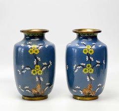 Pair of Chinese Cloisonne Enamel Enamel and Bronze Mounted Vases Penny Marshall