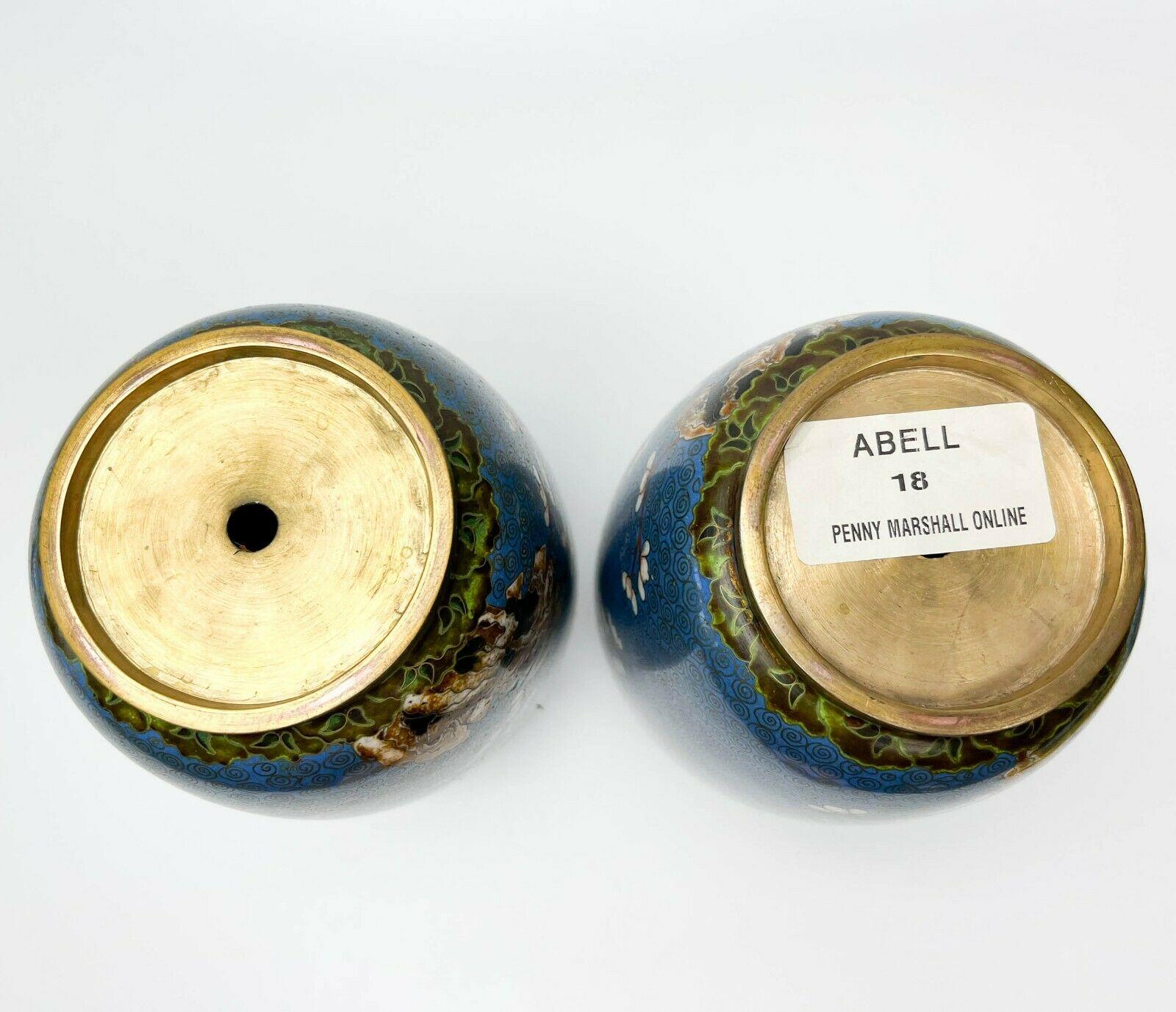 Pair of Chinese Cloisonne Enamel Enamel and Bronze Mounted Vases Penny Marshall For Sale 2