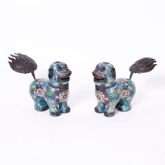 Pair of Chinese Cloisonné Foo Puppies