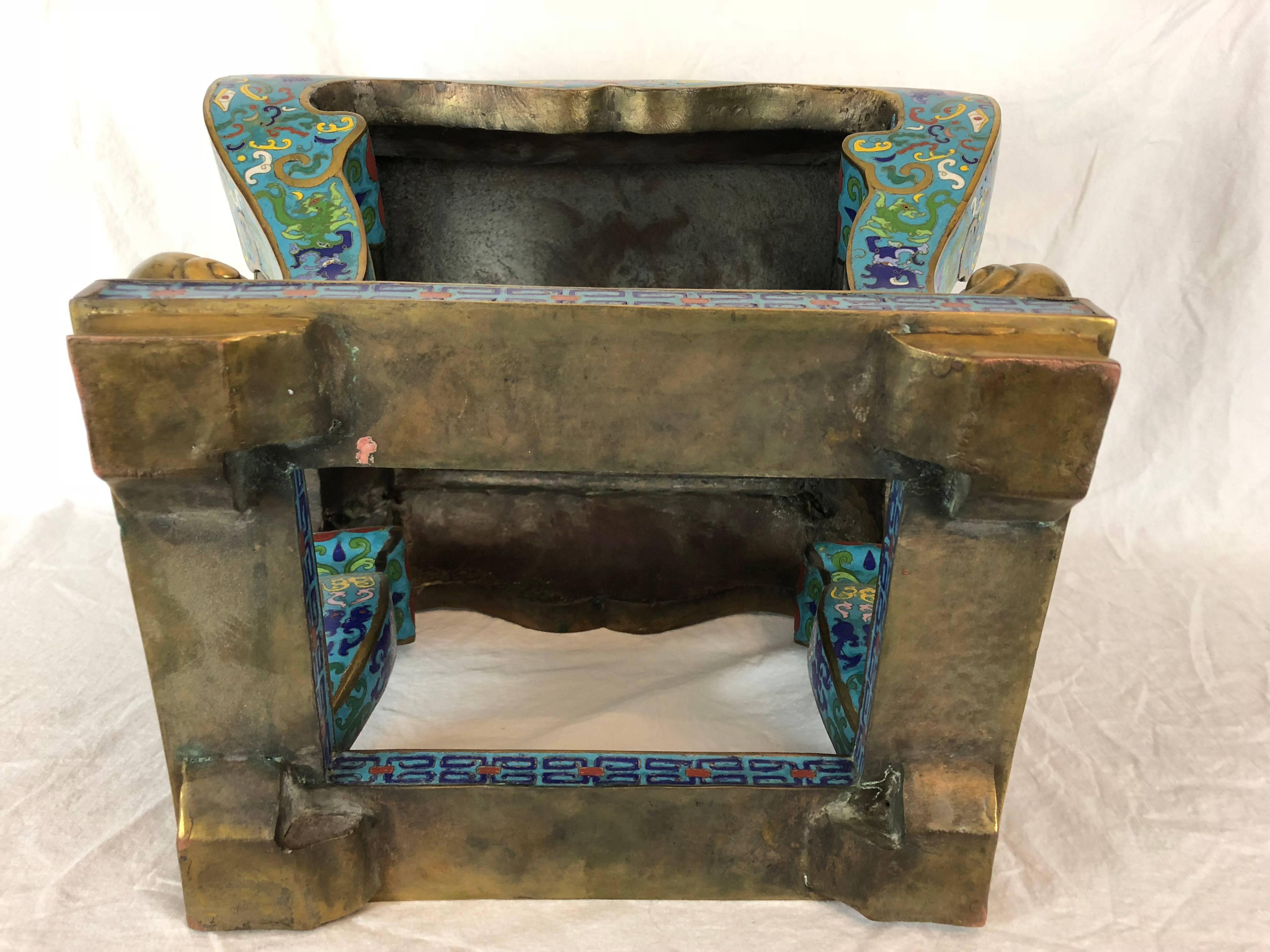 Paire de tabourets de jardin cloisonnés chinois 1