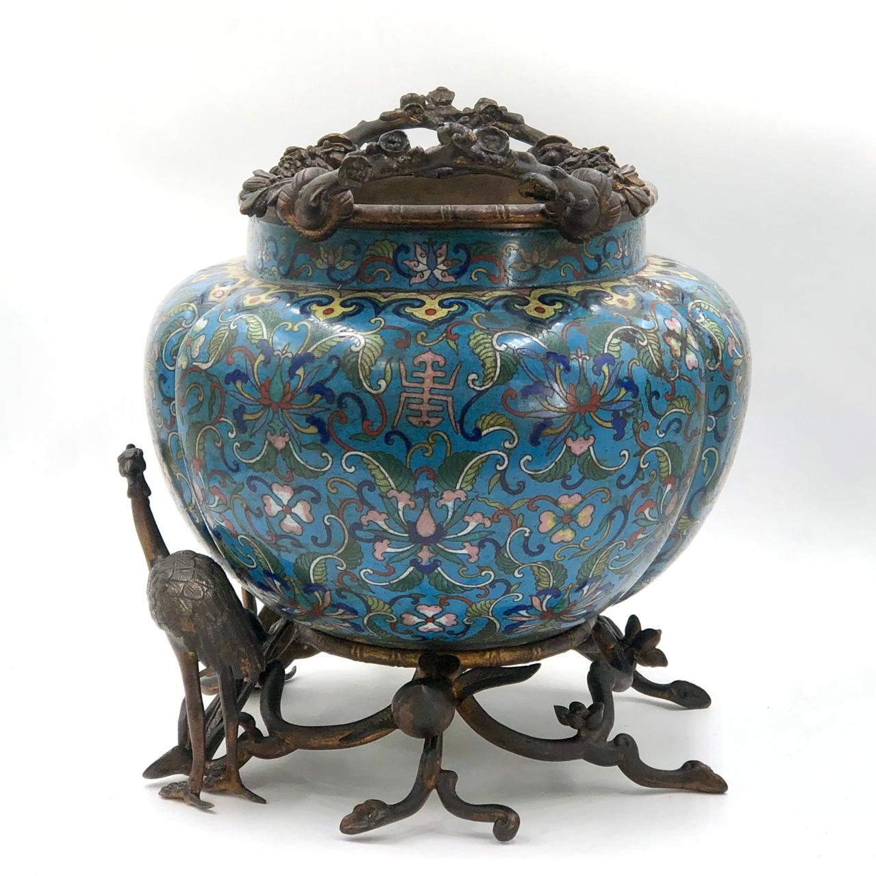 Chinese Export Pair of Chinese cloisonné planters For Sale