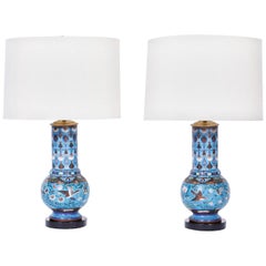 Vintage Pair of Chinese Cloisonné Table Lamps