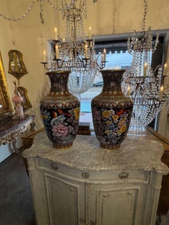 Coppia di vasi cinesi in cloisonne