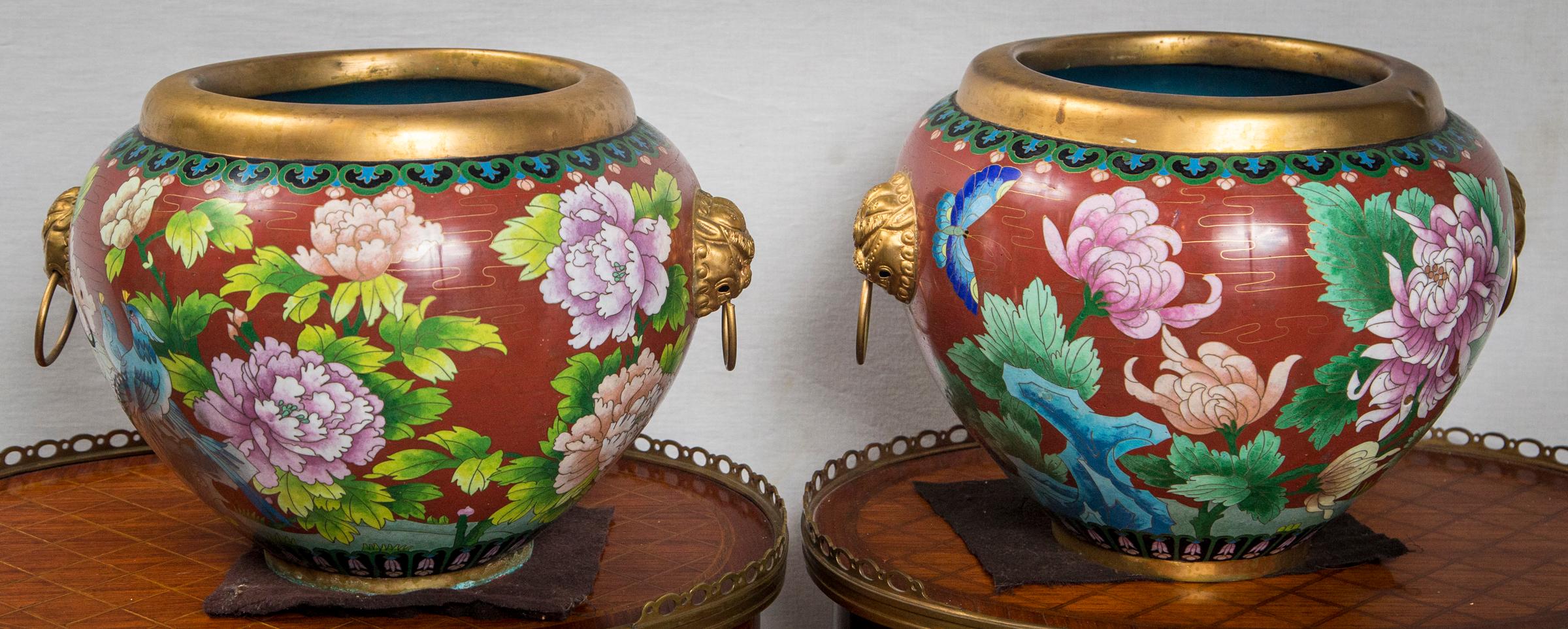 19th Century Pair of Chinese Cloisonné Round