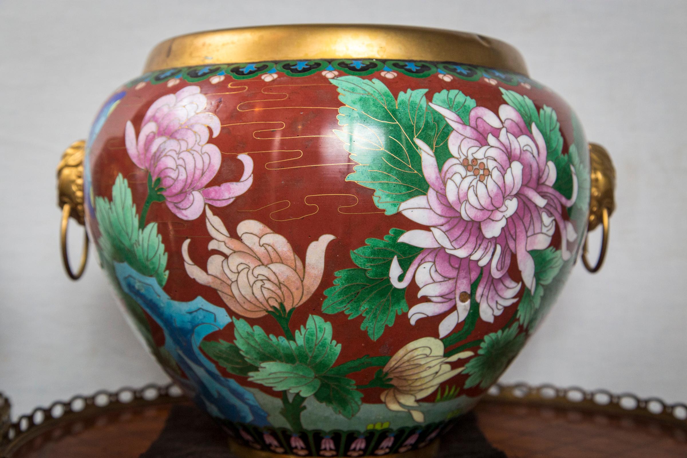 Pair of Chinese Cloisonné Round 1