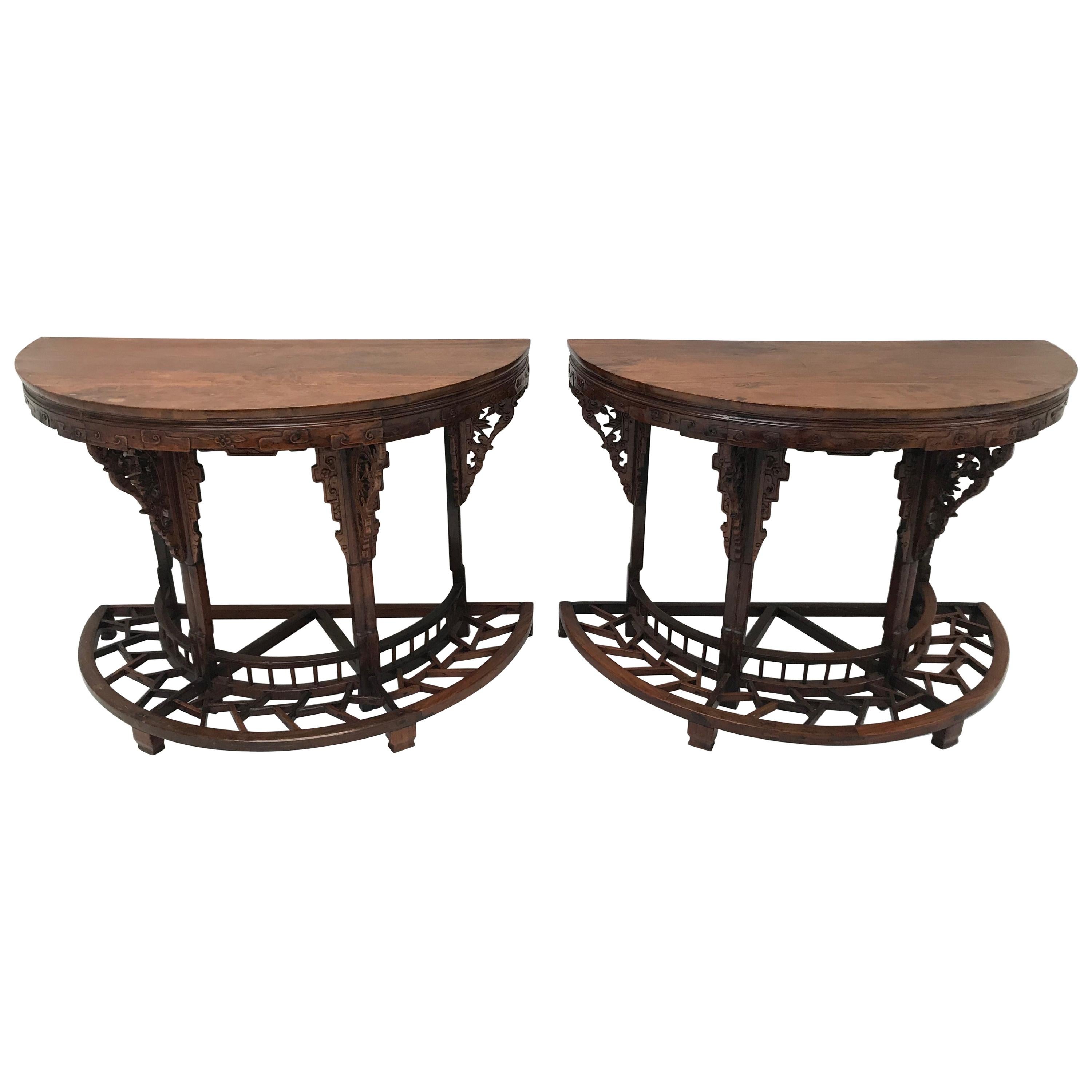 Pair of Chinese Consoles