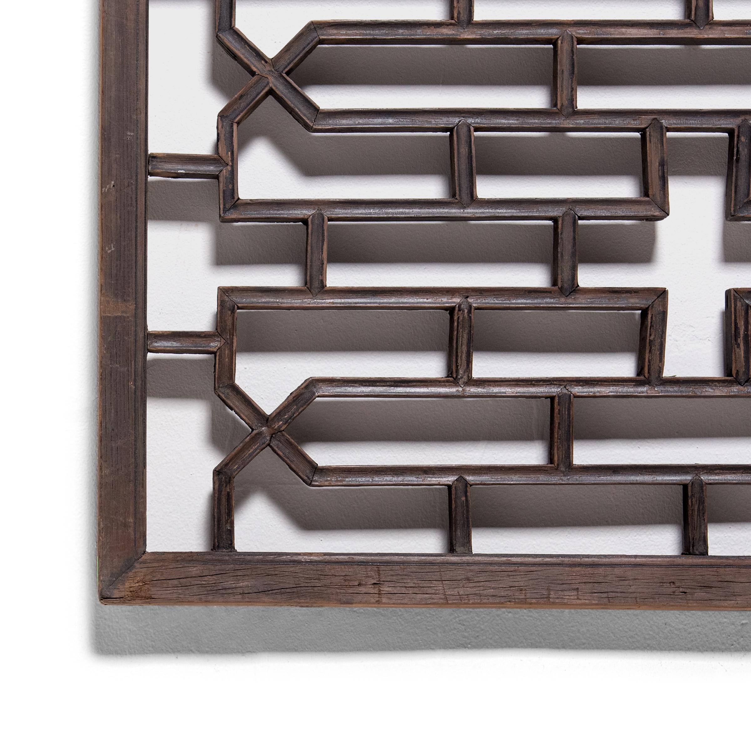 Pair of Chinese Courtyard Lattice Panels, circa 1900 4