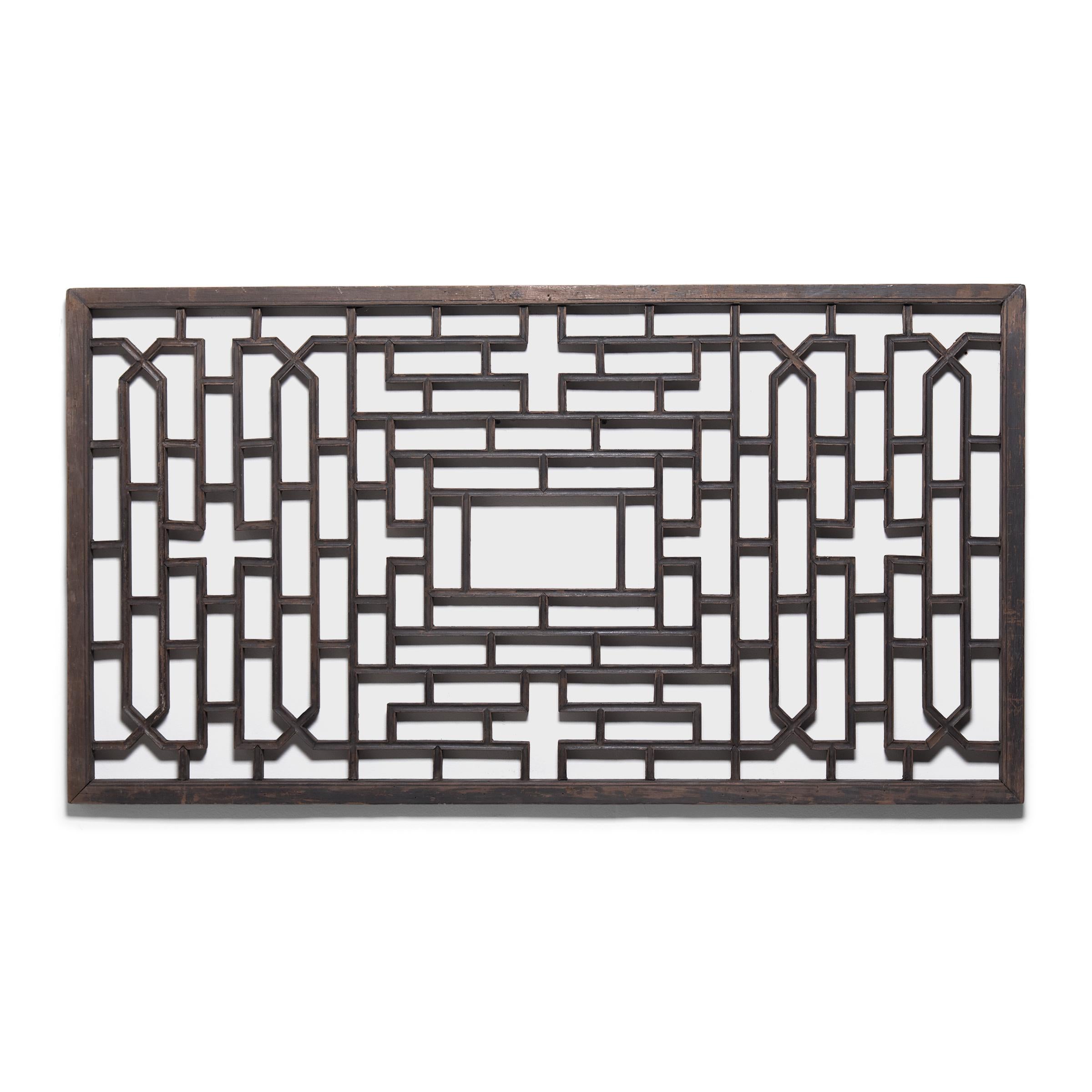 Pair of Chinese Courtyard Lattice Panels, circa 1900 1