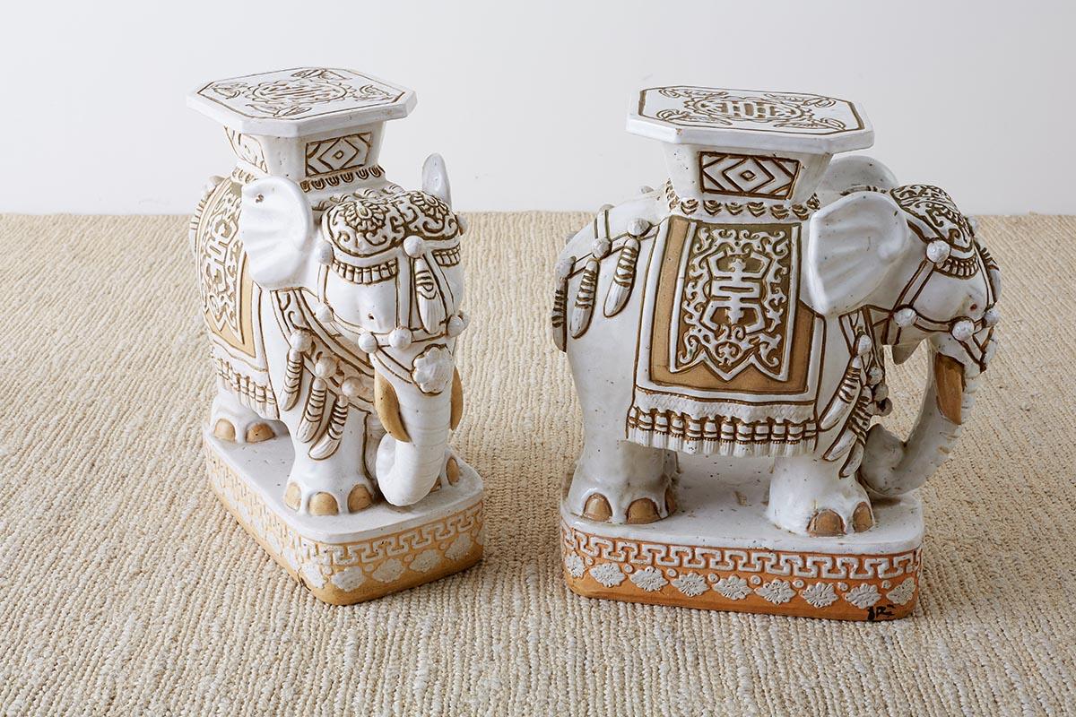 Pair of Chinese Elephant Garden Stools or Drink Tables 7