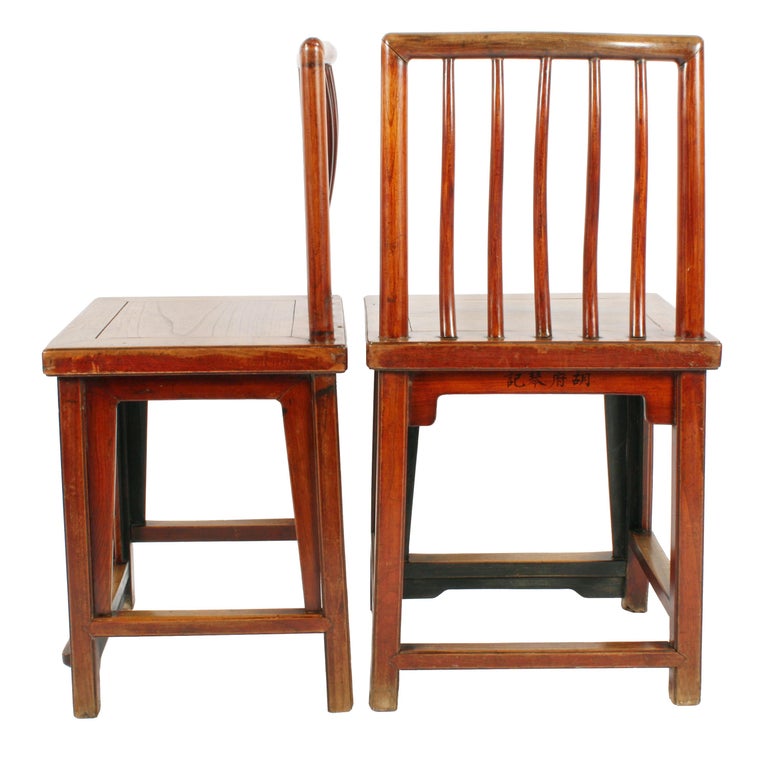 Pair of Chinese Elm 'Rose' Chairs In Good Condition For Sale In Newcastle Upon Tyne, GB