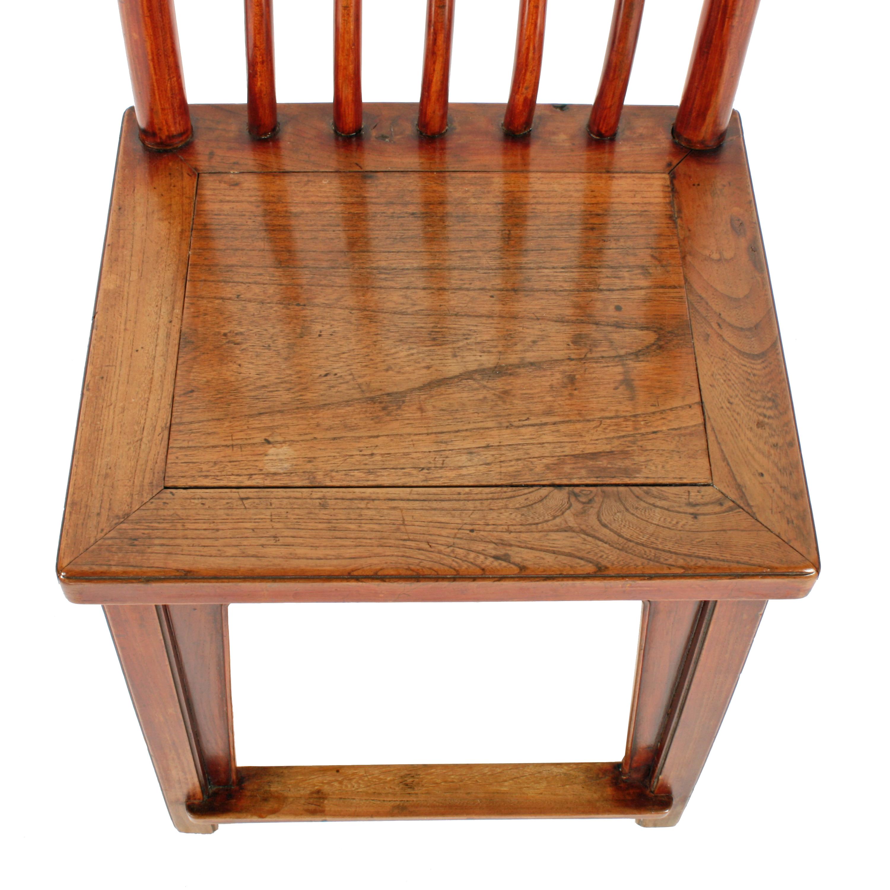 Pair of Chinese Elm 'Rose' Chairs For Sale 4