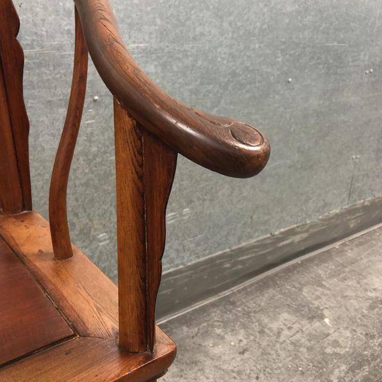 Pair of Chinese Elm Wood Chairs 1