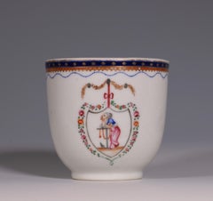 Pair of Chinese Export American Market 'Hope" Coffee Cups, Late 18th Century