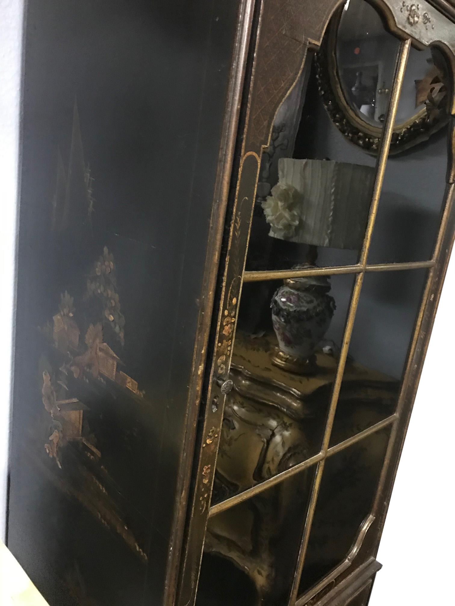 20th Century Pair of Chinese Export Black Lacquer Cabinets