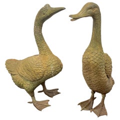 Pair of Chinese Export Bronze Ducks