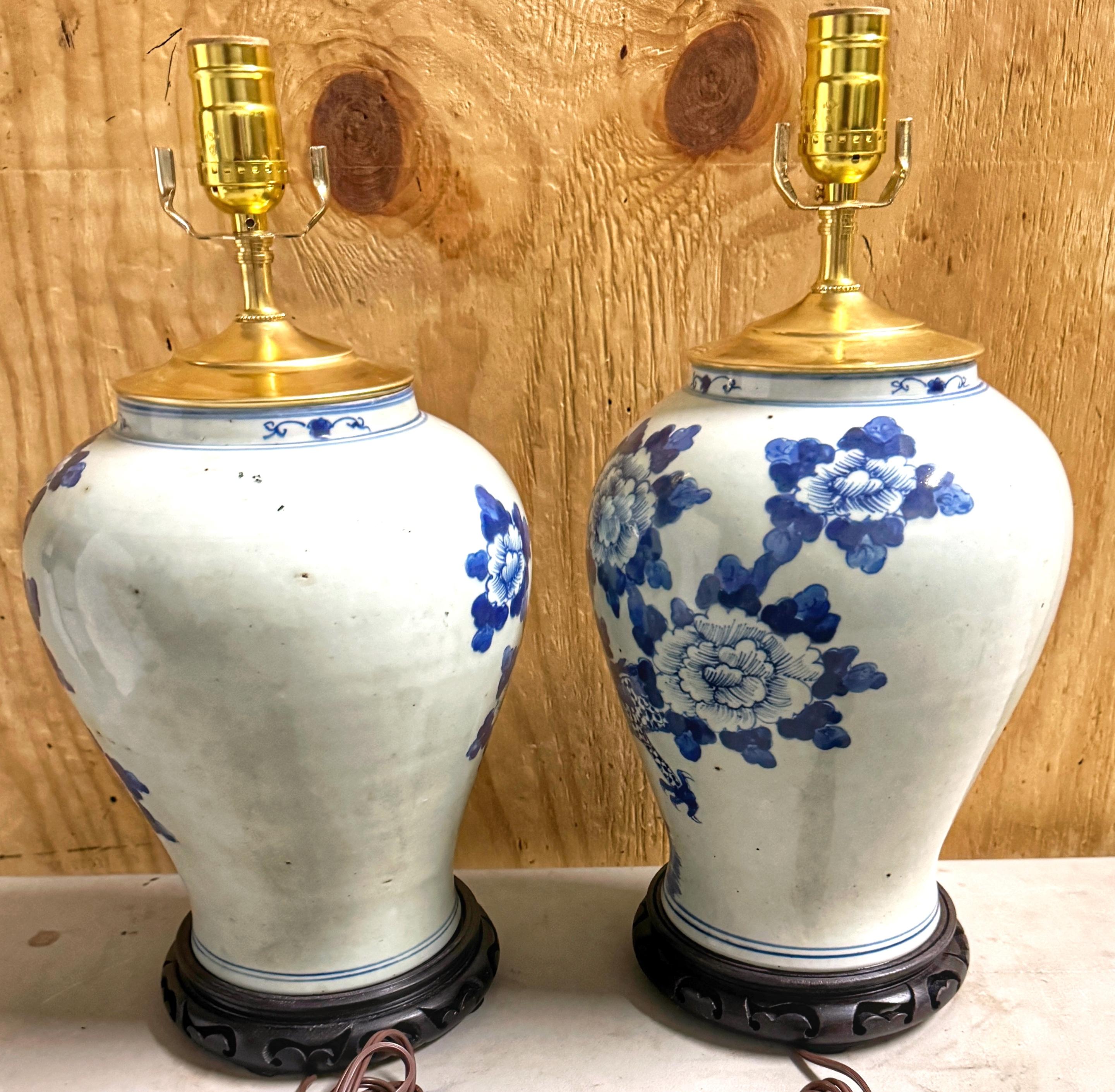 blue and white china lamps