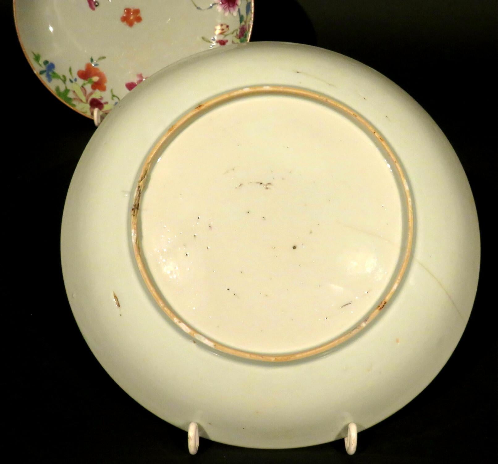 18th Century Pair of Chinese Export Celadon Porcelain Dishes, Qianlong Period (1736-1795)