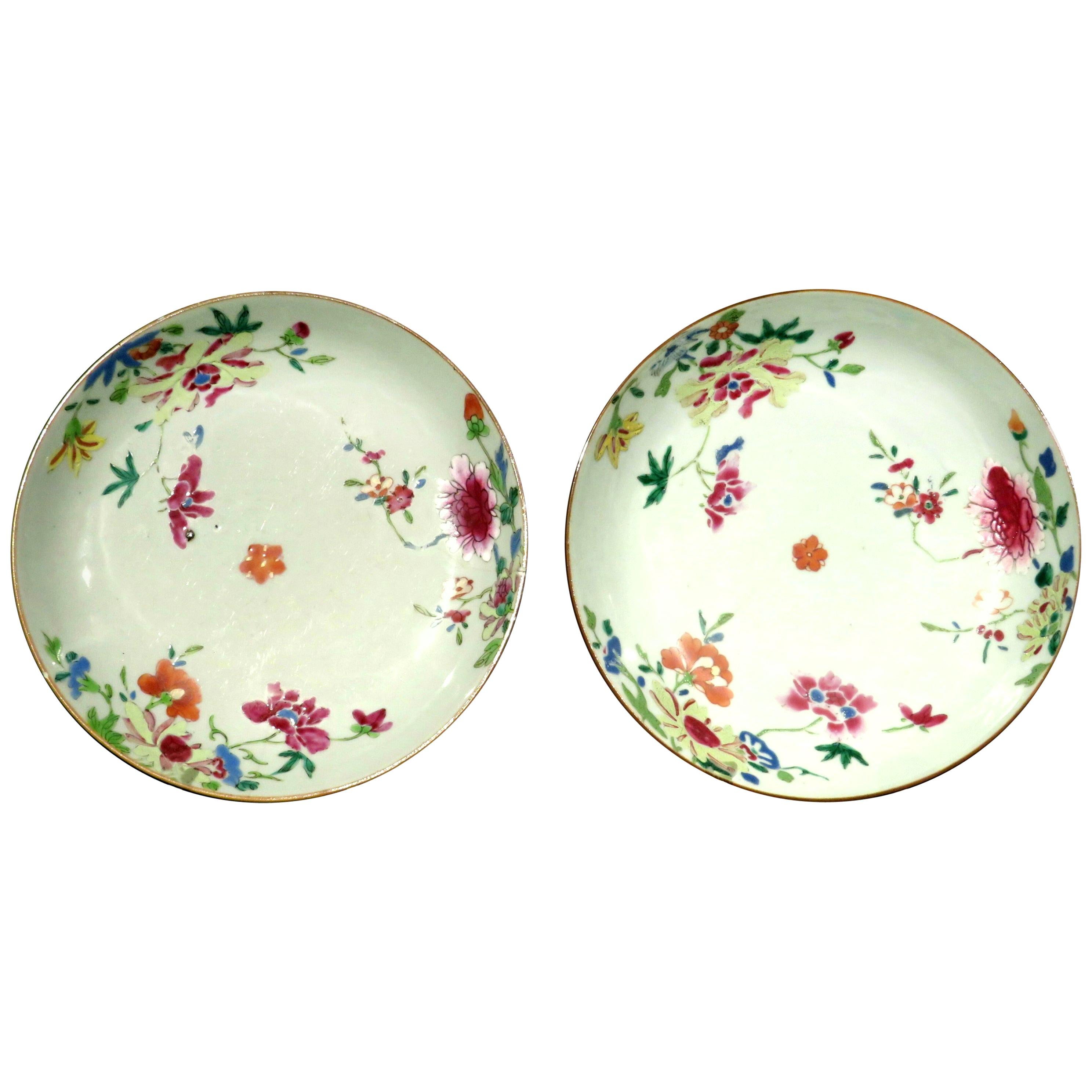 Pair of Chinese Export Celadon Porcelain Dishes, Qianlong Period (1736-1795)