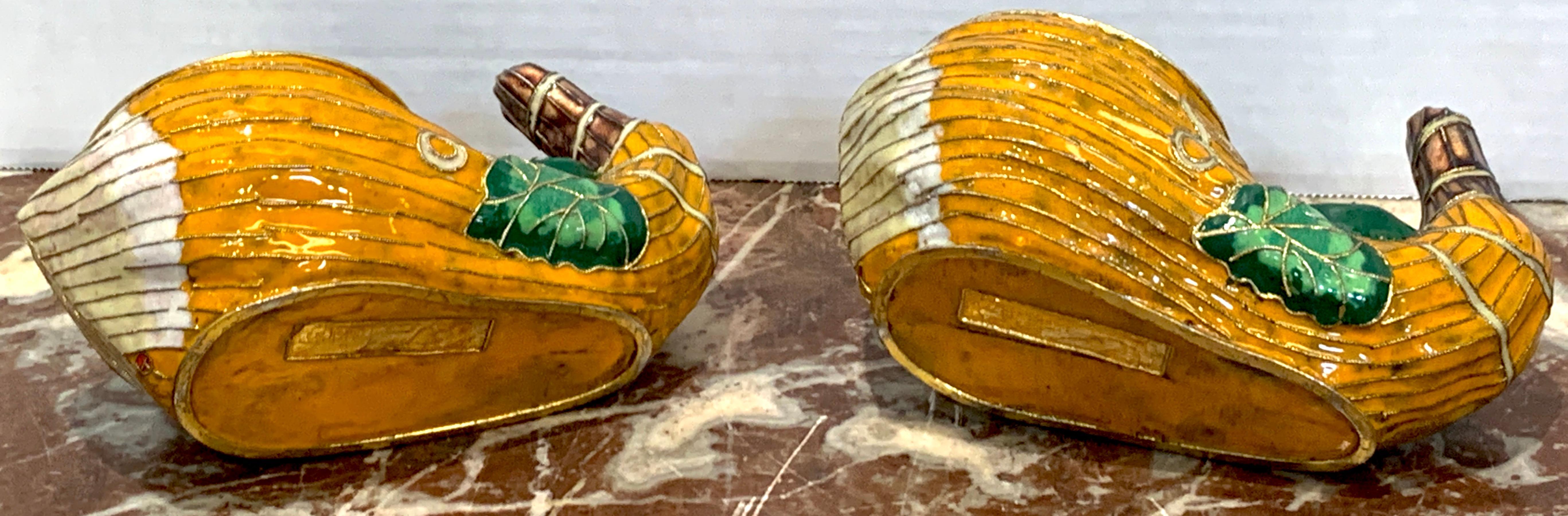 Pair of Chinese Export Enamel Gourd Cachepots For Sale 2