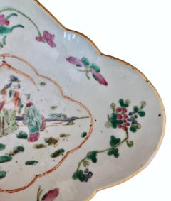 Paar chinesische Exportteller mit Fuß