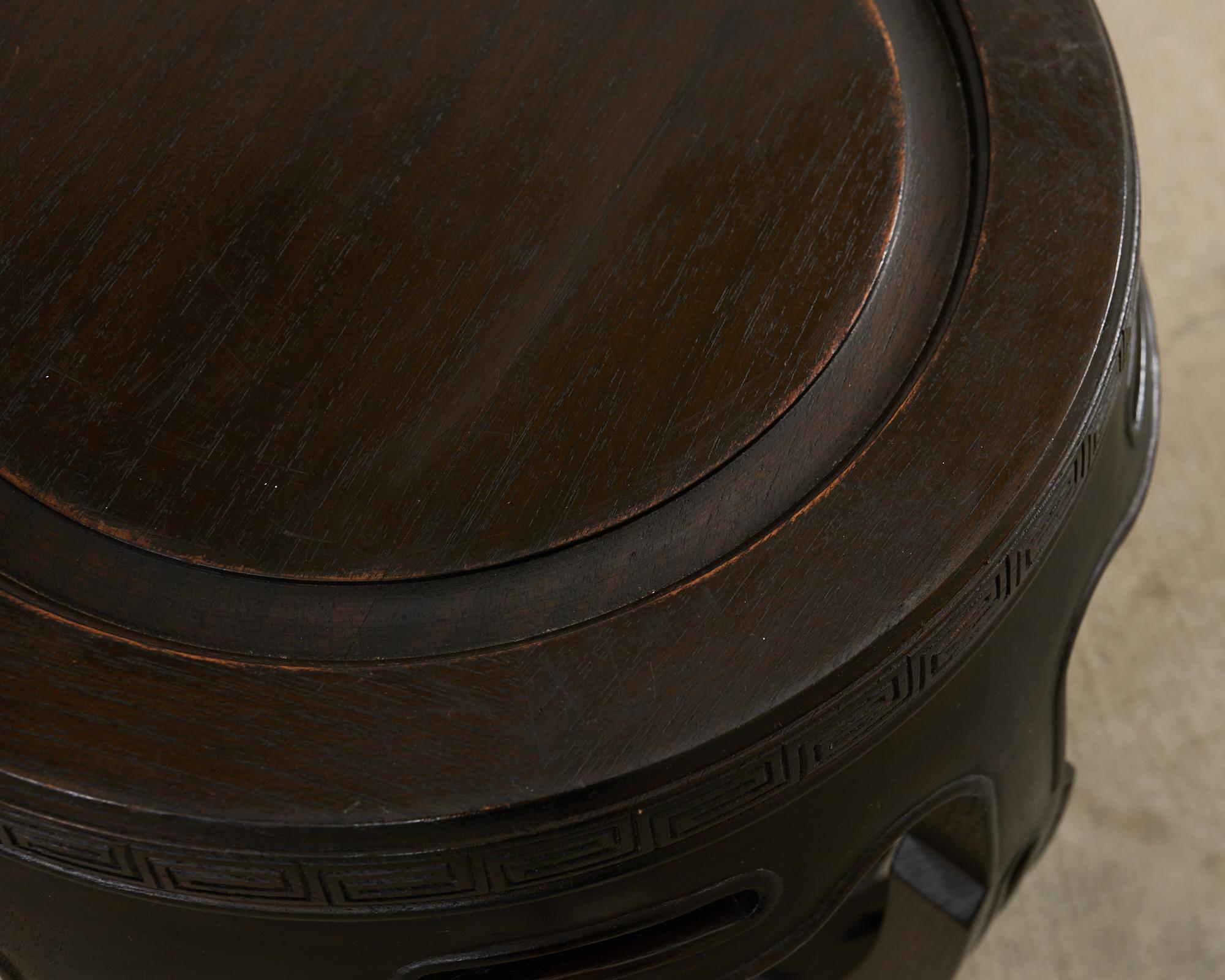 Pair of Chinese Export Hardwood Garden Stools or Drink Tables For Sale 6