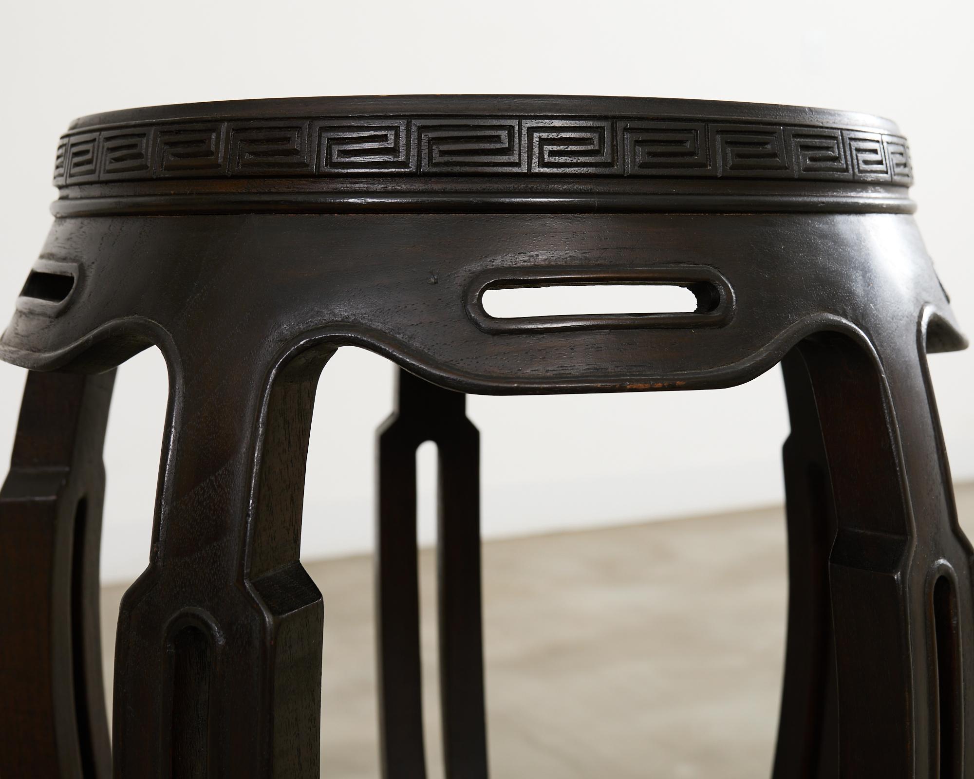 Pair of Chinese Export Hardwood Garden Stools or Drink Tables For Sale 10