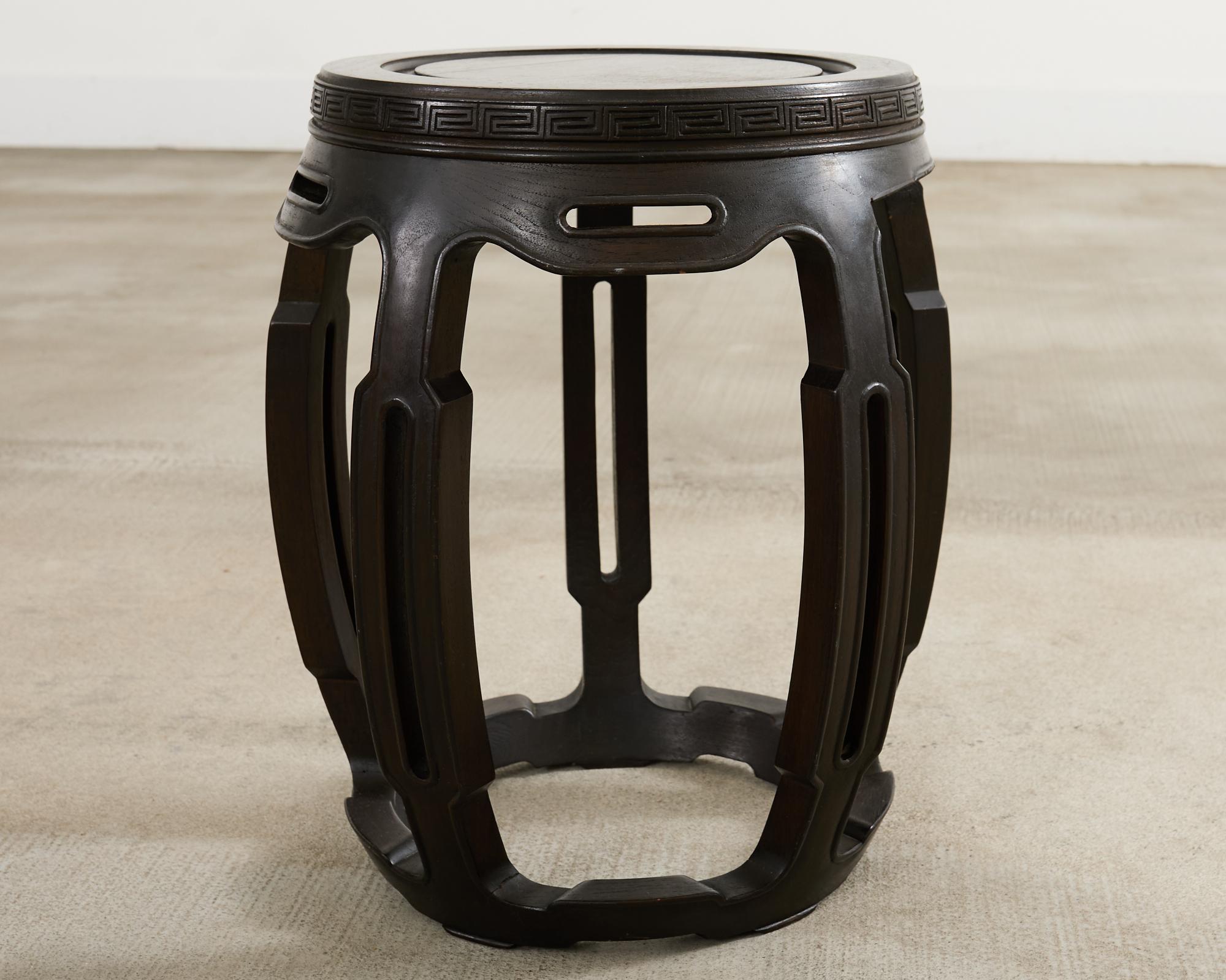 Pair of Chinese Export Hardwood Garden Stools or Drink Tables For Sale 4