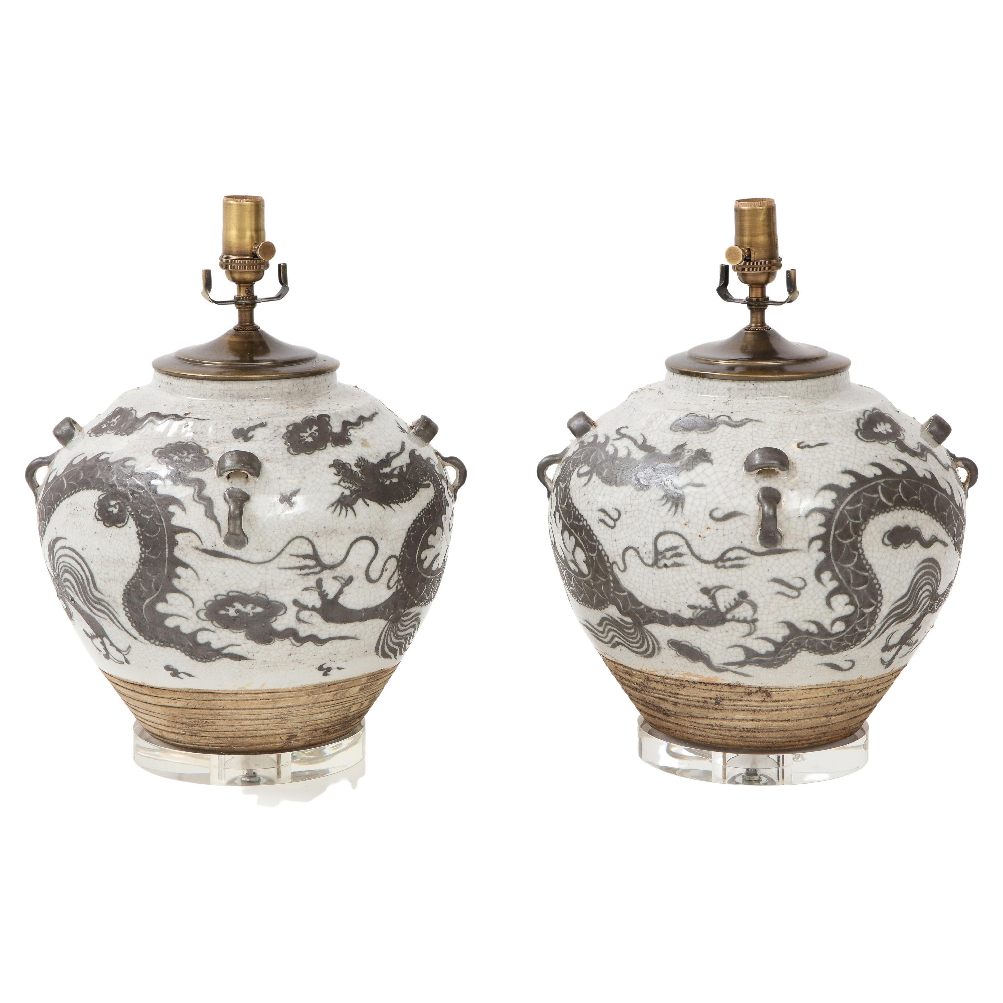 Pair of Chinese Export Lamps