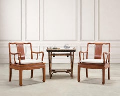 Pair of Chinese Export Ming Dynasty-Style Hardwood Armchairs