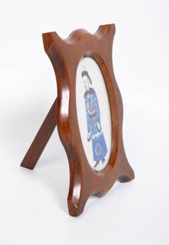 Pair of Chinese Export Painted Plaques of Court Figures, Qing Dynasty C.1870