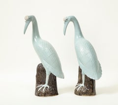Pair of Chinese Export Porcelain Figures of Cranes