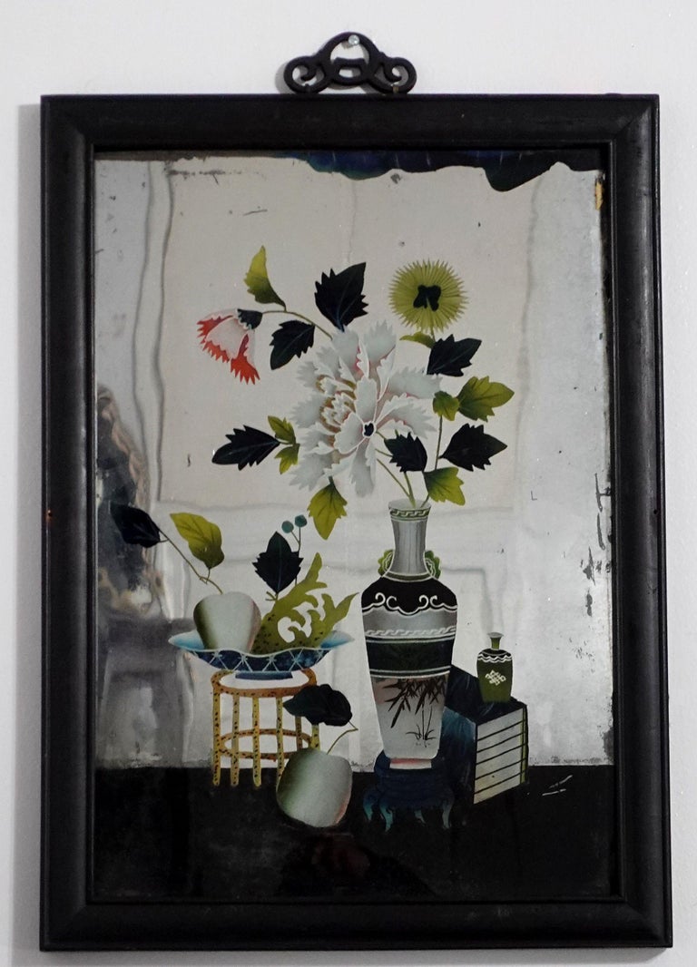 Pair of Chinese Export Reverse Paintings on Mirrors, Still Life#2 For ...