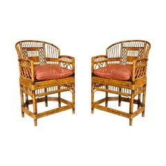 Pair of Chinese Export Style Bamboo Armchairs