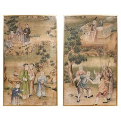 Pair Of Chinese Export Wallpaper Panels