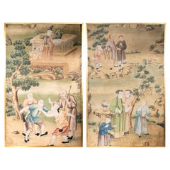 Pair Of Chinese Export Wallpaper Panels