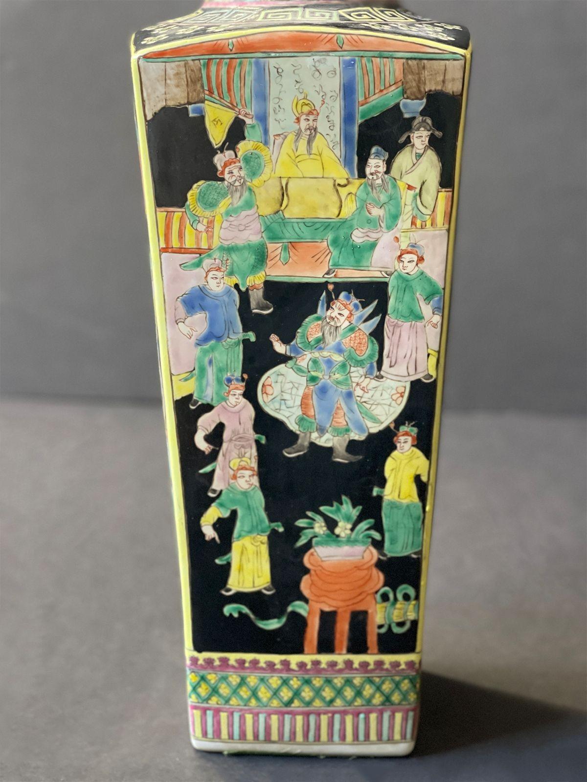 Pair of Chinese Famille Noire Vases For Sale 2