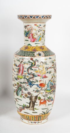 Pair of Chinese Famille Verte Vases, c. 1900's
