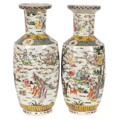 Paar chinesische Famille Verte-Vasen, um 1900, Paar